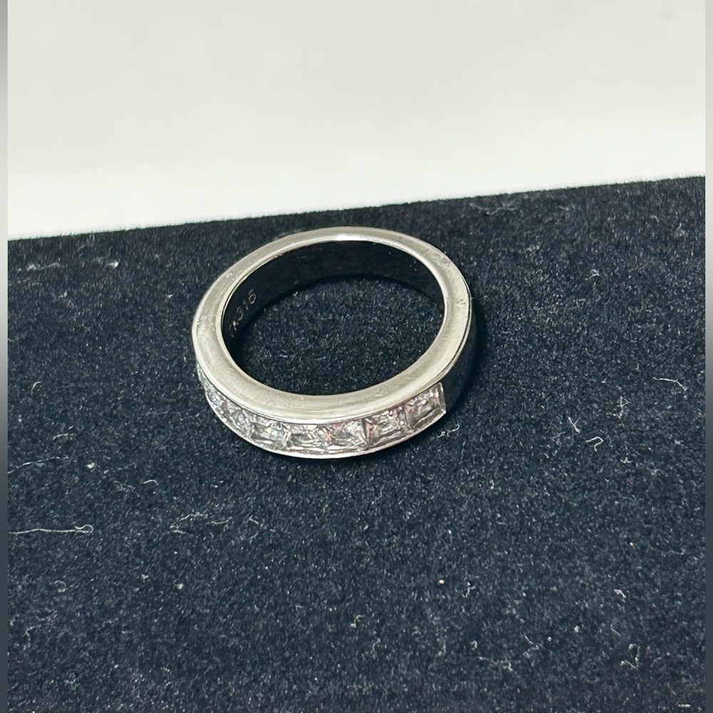 Elegant Stainless steel TK316 channel-set  Band Ring